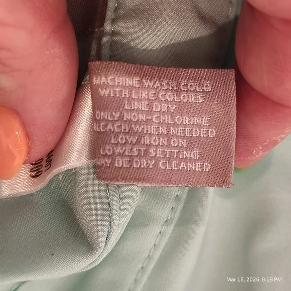 CHICOS WOMEN SZ 3 MINT GREEN BUTTON DOWN CASUAL STRETCH CAREER PERFORMANCE US XL - Picture 4 of 5
